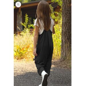 Fornia Kids Black Heather Girls Yoga Jumpsuit Size Large 12